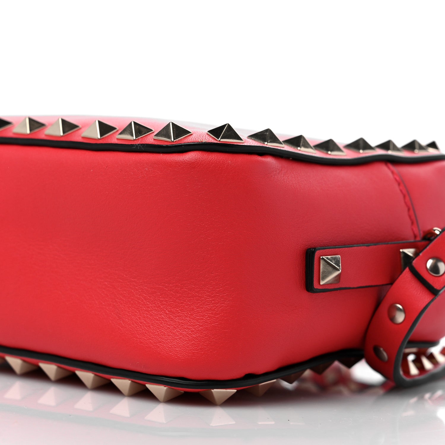 Valentino Garavani Calfskin Rockstud Camera Crossbody Bag Deep Coral 8 of 10