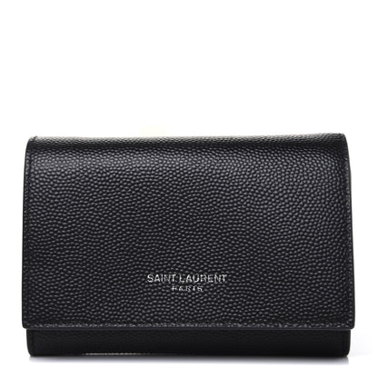 Saint Laurent Grain De Poudre Key Holder Wallet Black 1 of 11