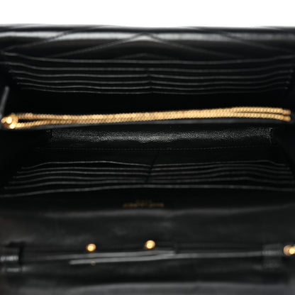 Saint Laurent Lambskin Matelasse Chevron Monogram Sulpice Chain Wallet Black 4 of 13