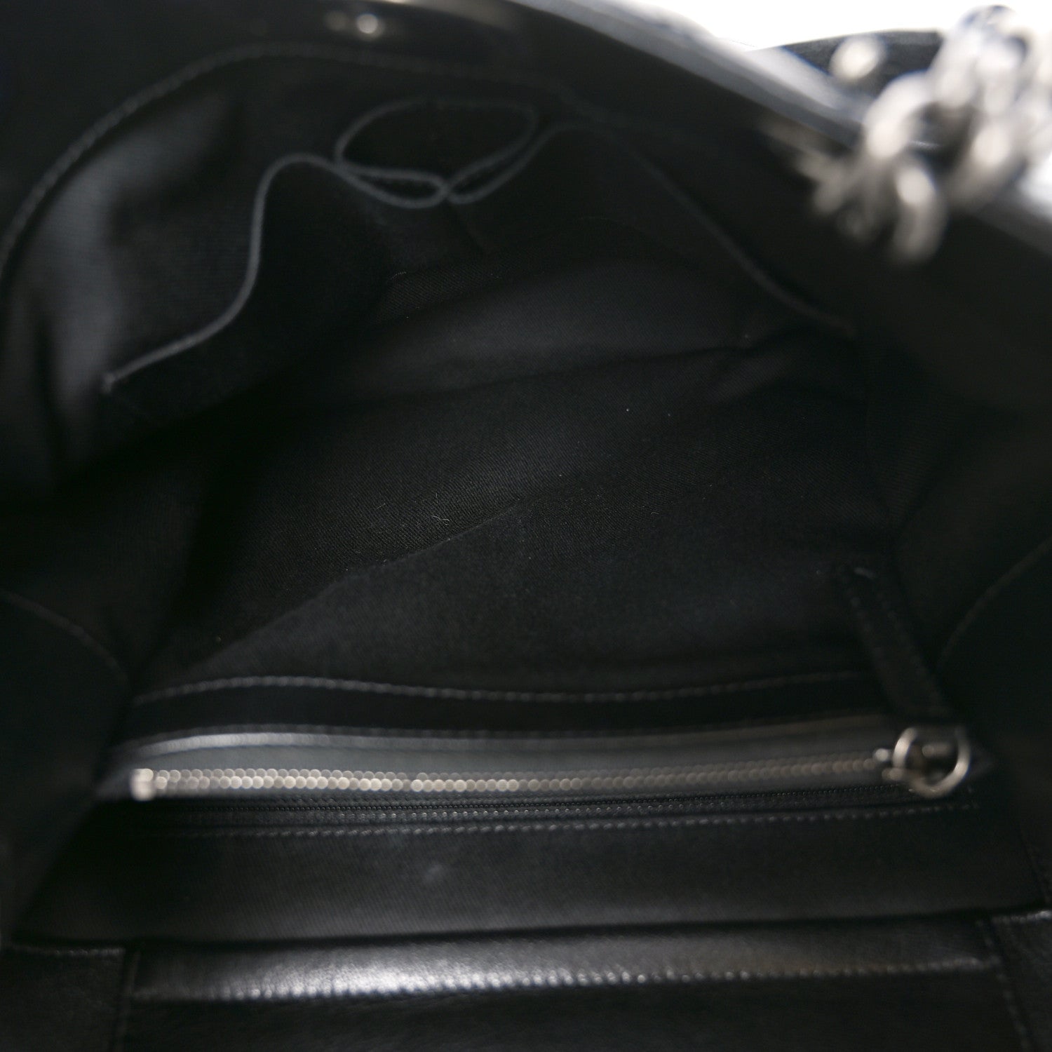 Chanel Metallic Goatskin Quilted Small City Rock Shopping Tote Black 5 of 10