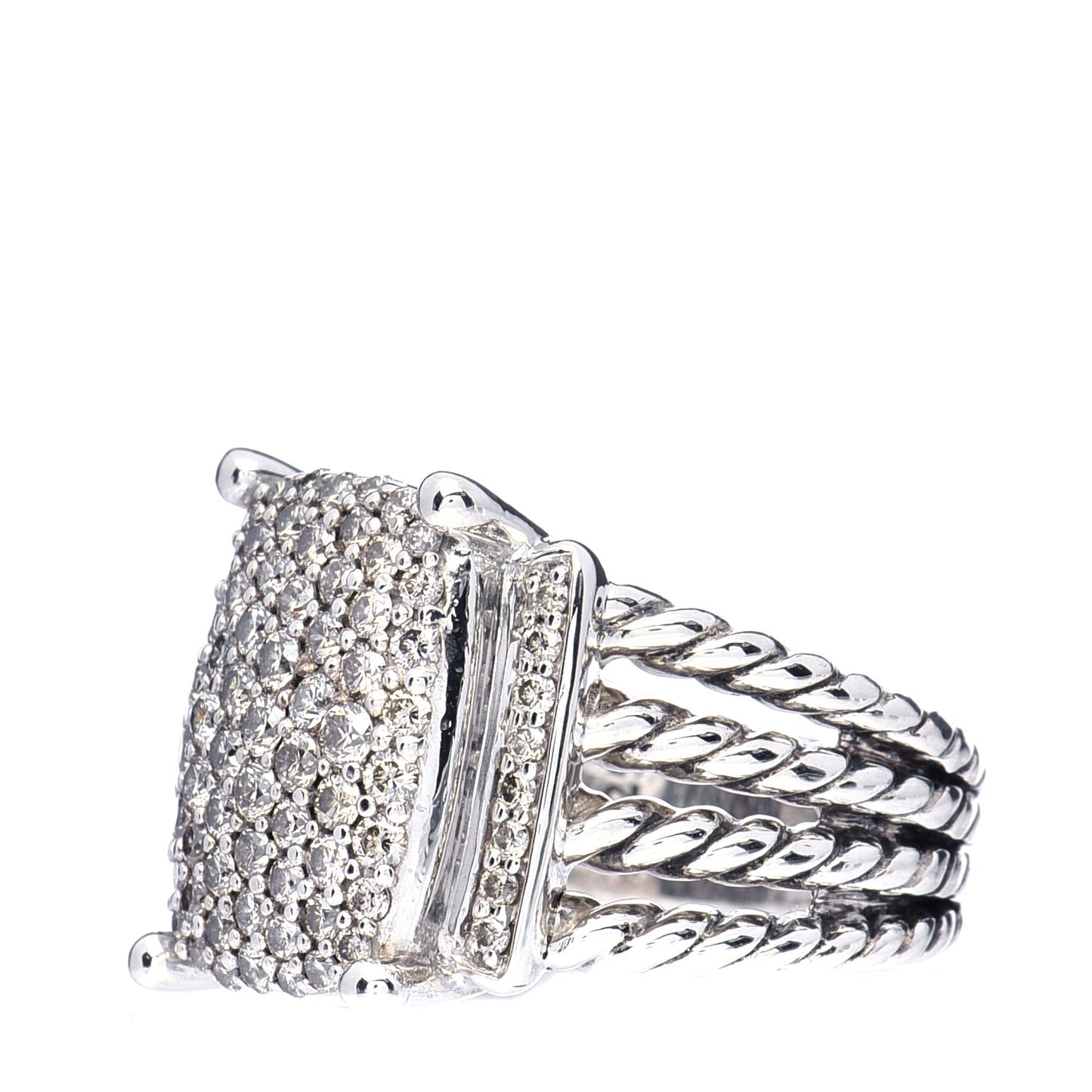 Sterling Silver Diamond 16mm Wheaton Ring 52 6
