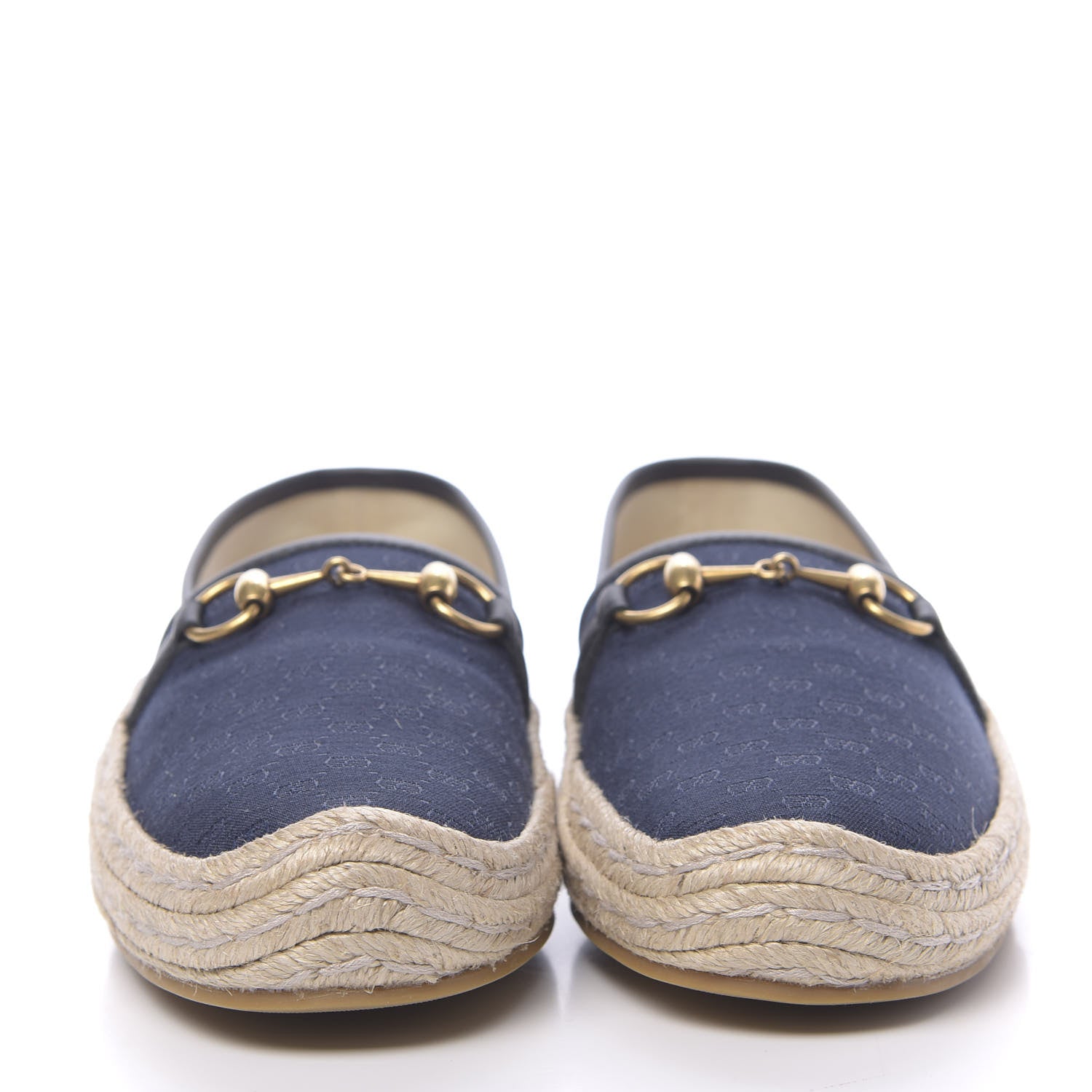 Gucci Jacquard Mini GG Monogram Mens Horsebit Espadrilles 8.5 London Blue Black 2 of 13