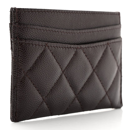 Chanel Caviar Quilted Card Holder Dark Brown 3 of 9