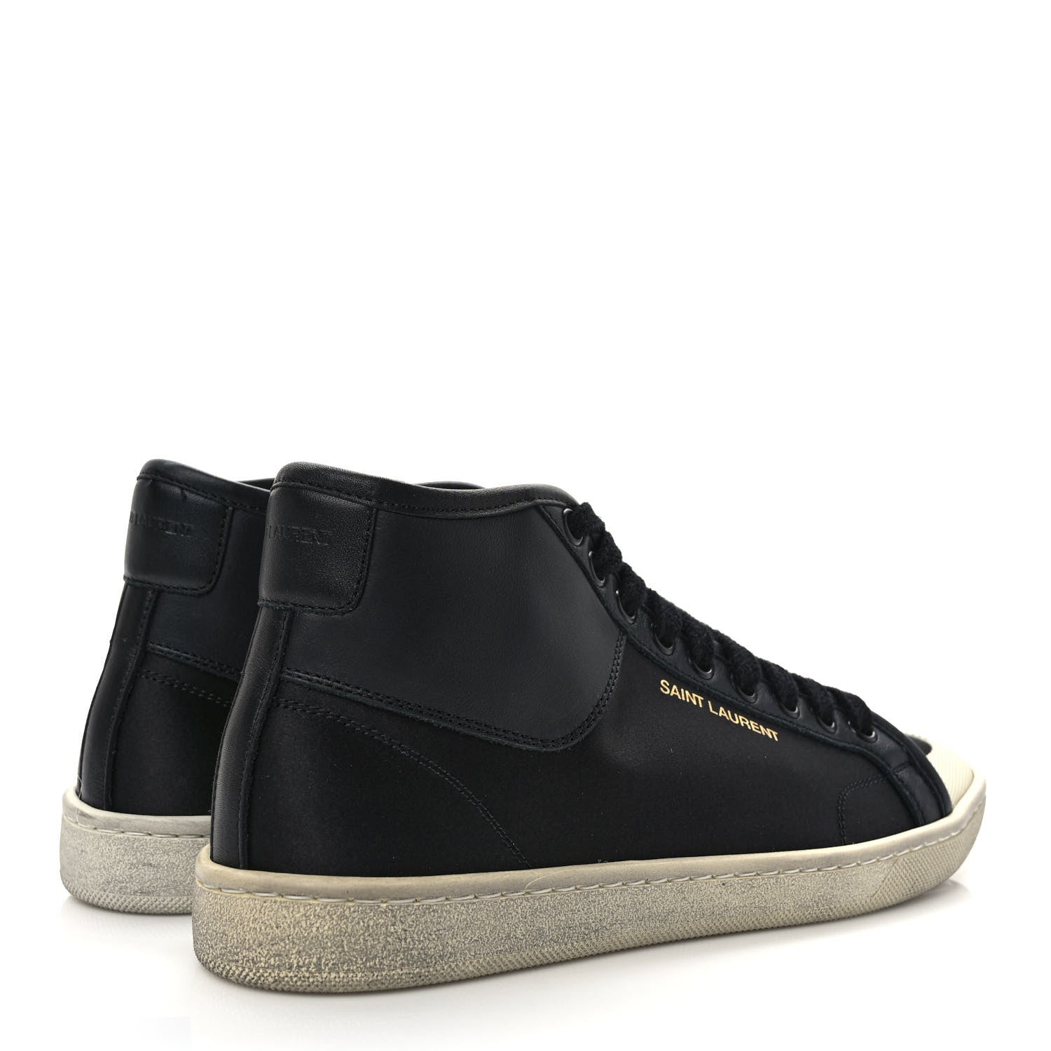 Saint Laurent Satin Womens High Top Sneakers 36 Black 4 of 9