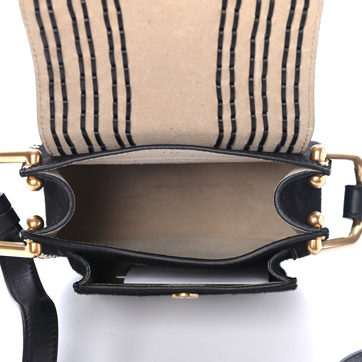 Chloe Suede Calfskin Braided Mini Hudson Shoulder Bag Black 4 of 4