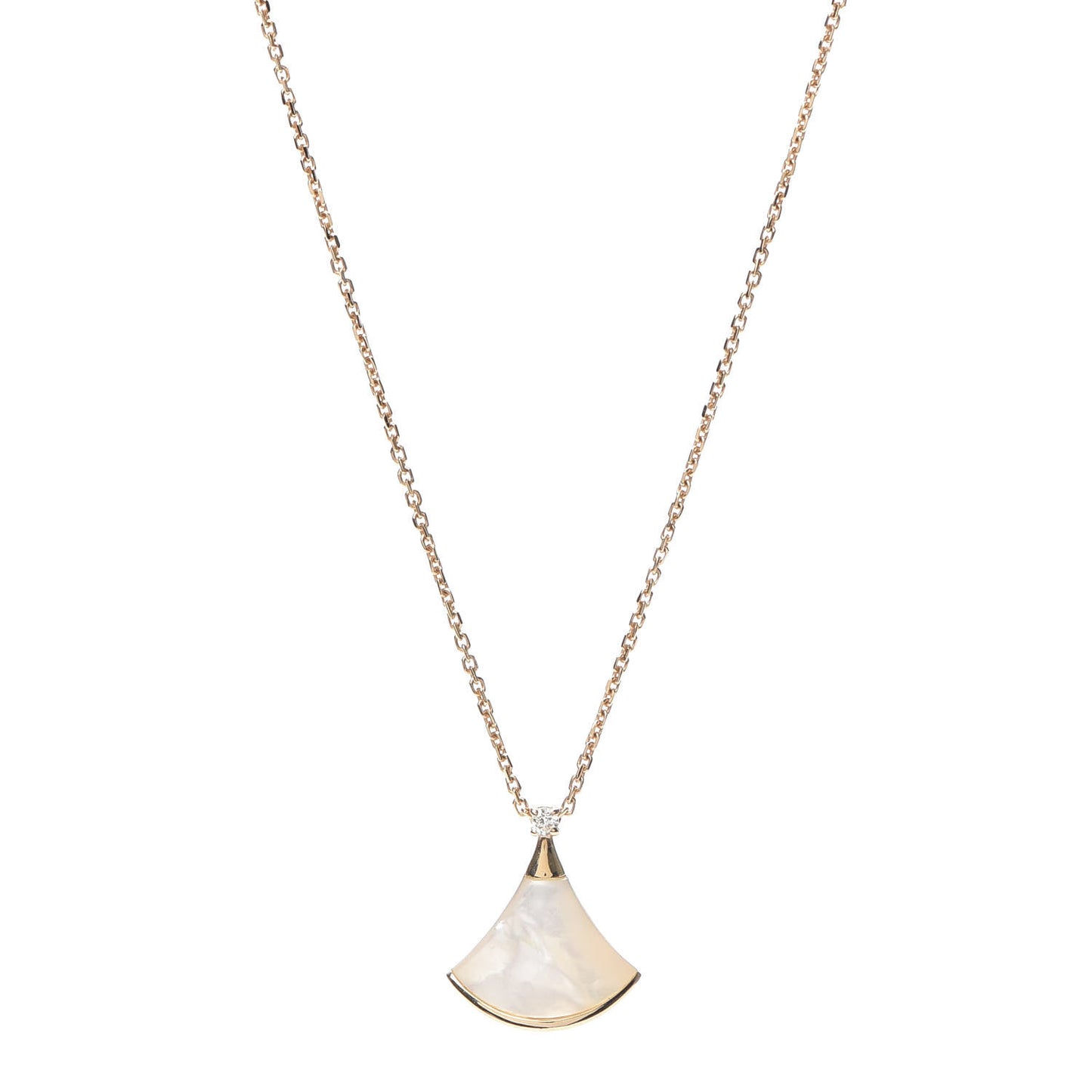 18K Rose Gold Diamond Mother of Pearl Small Divas' Dream Pendant Necklace