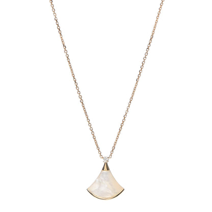 Bulgari 18K Rose Gold Diamond Mother of Pearl Small Divas' Dream Pendant Necklace 1 of 8