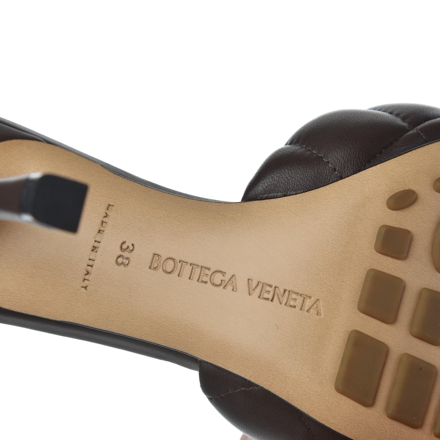 Nappa Matelasse Padded Mule Sandals 38 Chocolate