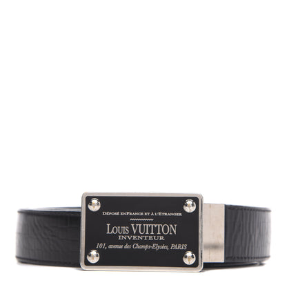 Louis Vuitton Calfskin Damier Embossed Inventeur Reversible Belt 95 38 1 of 6
