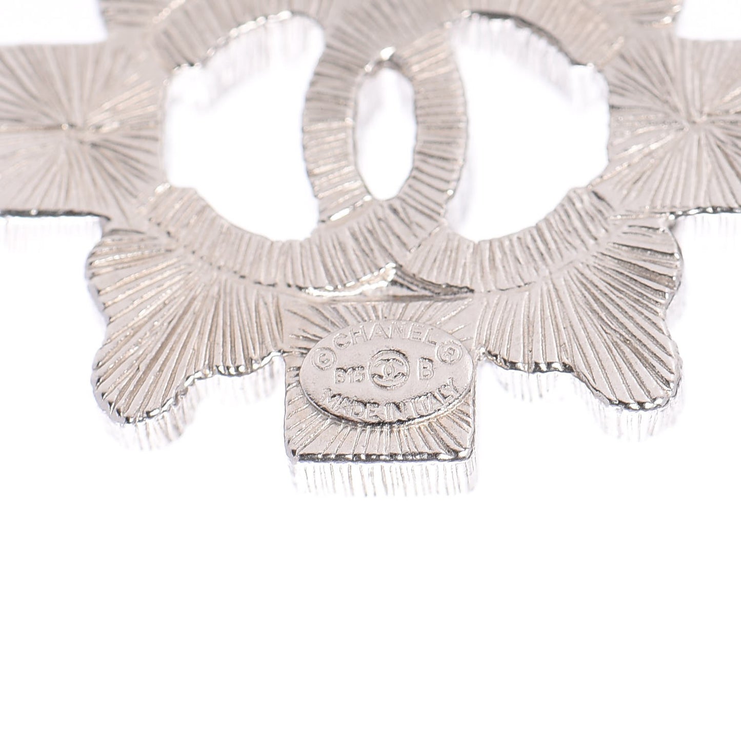 Baguette Crystal CC Earrings Silver