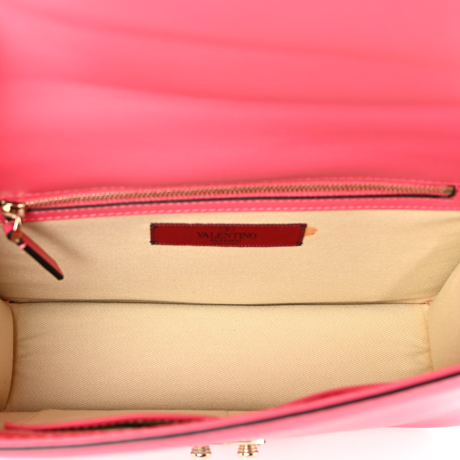 Valentino Garavani Vitello Medium Glam Lock Rockstud Flap Deep Rose 5 of 8