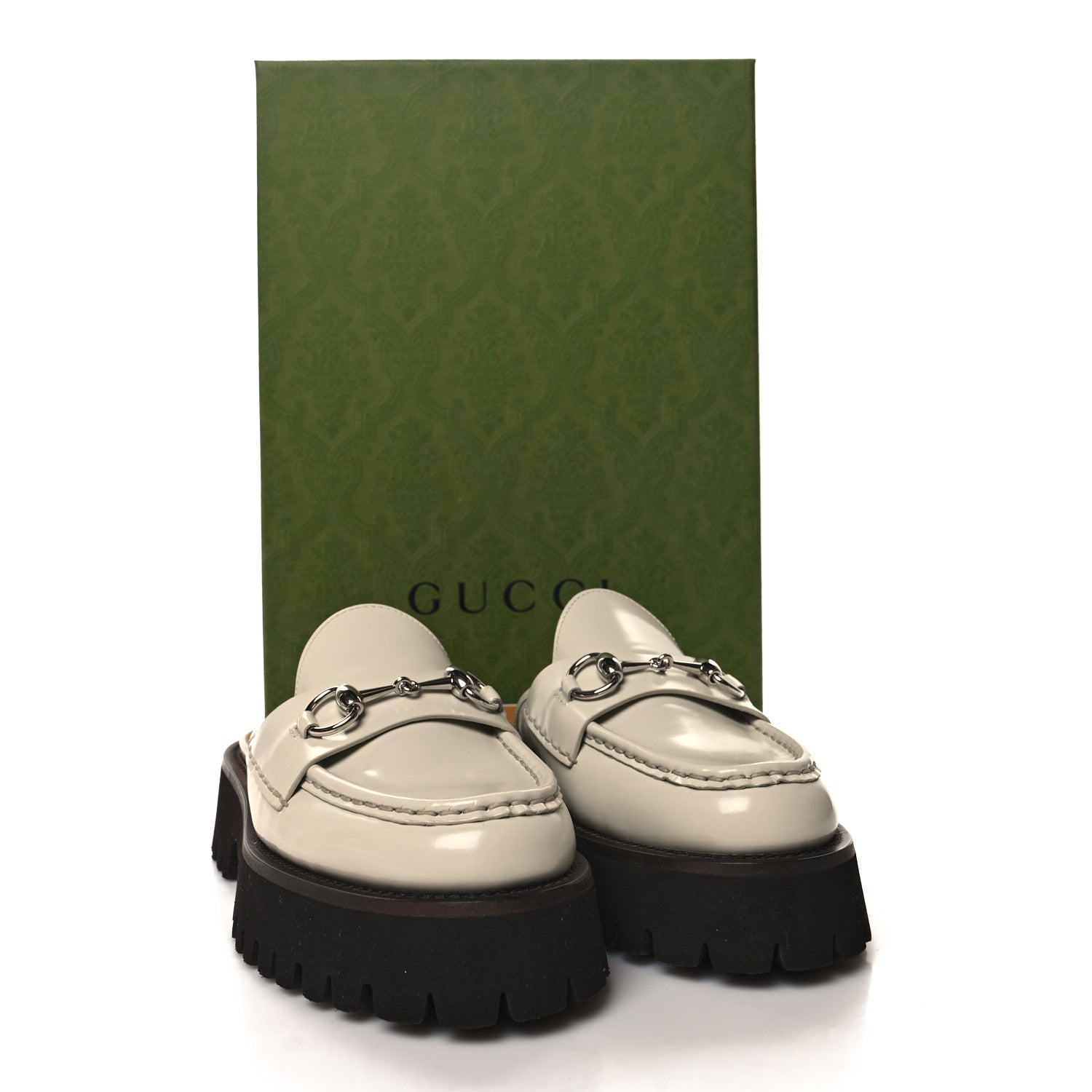 Gucci Cordovan Lux Horsebit Platform Mules 37.5 Mystic White 10 of 10