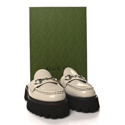 Gucci Cordovan Lux Horsebit Platform Mules 37.5 Mystic White 10 of 10