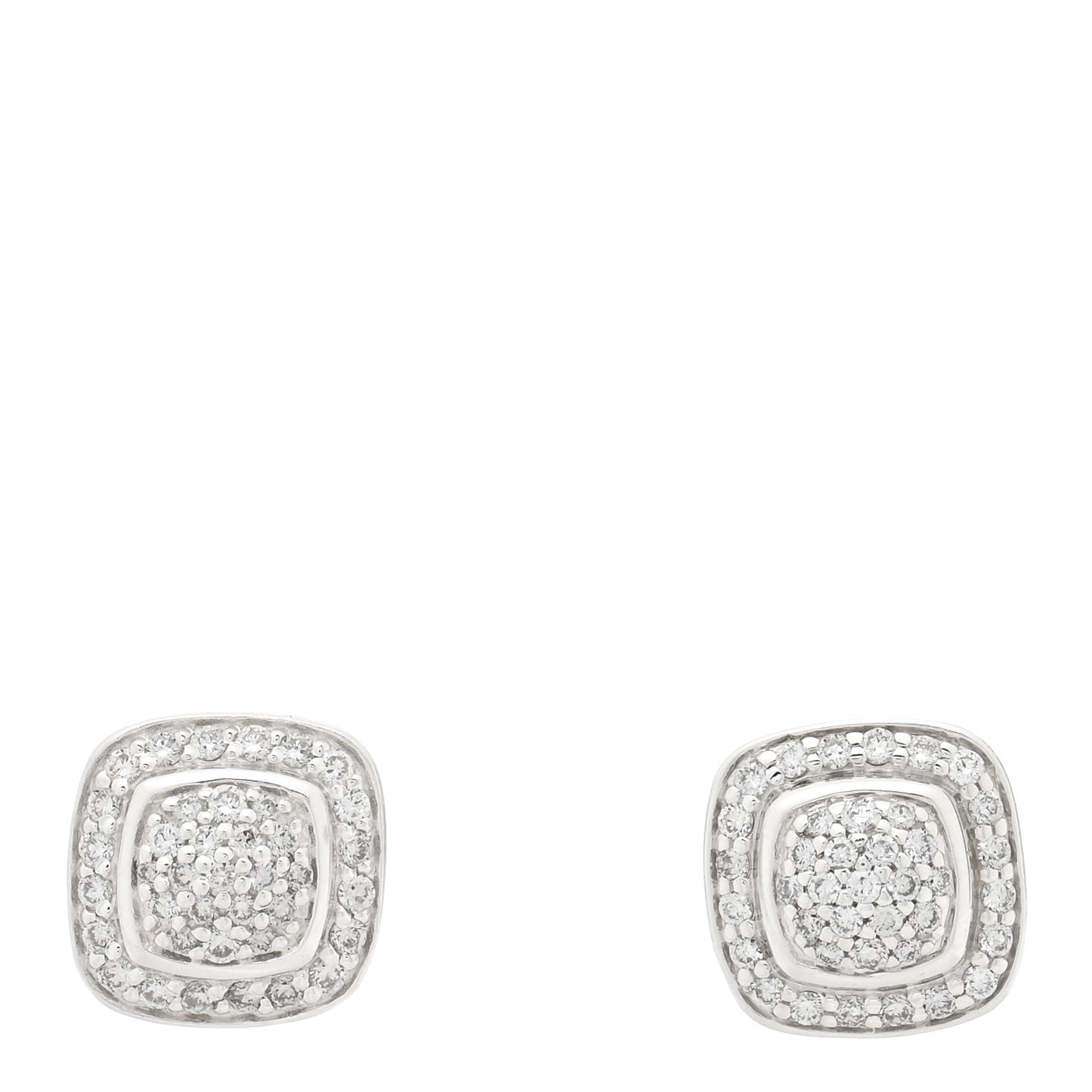 Sterling Silver Diamond 5mm Pave Albion Earrings