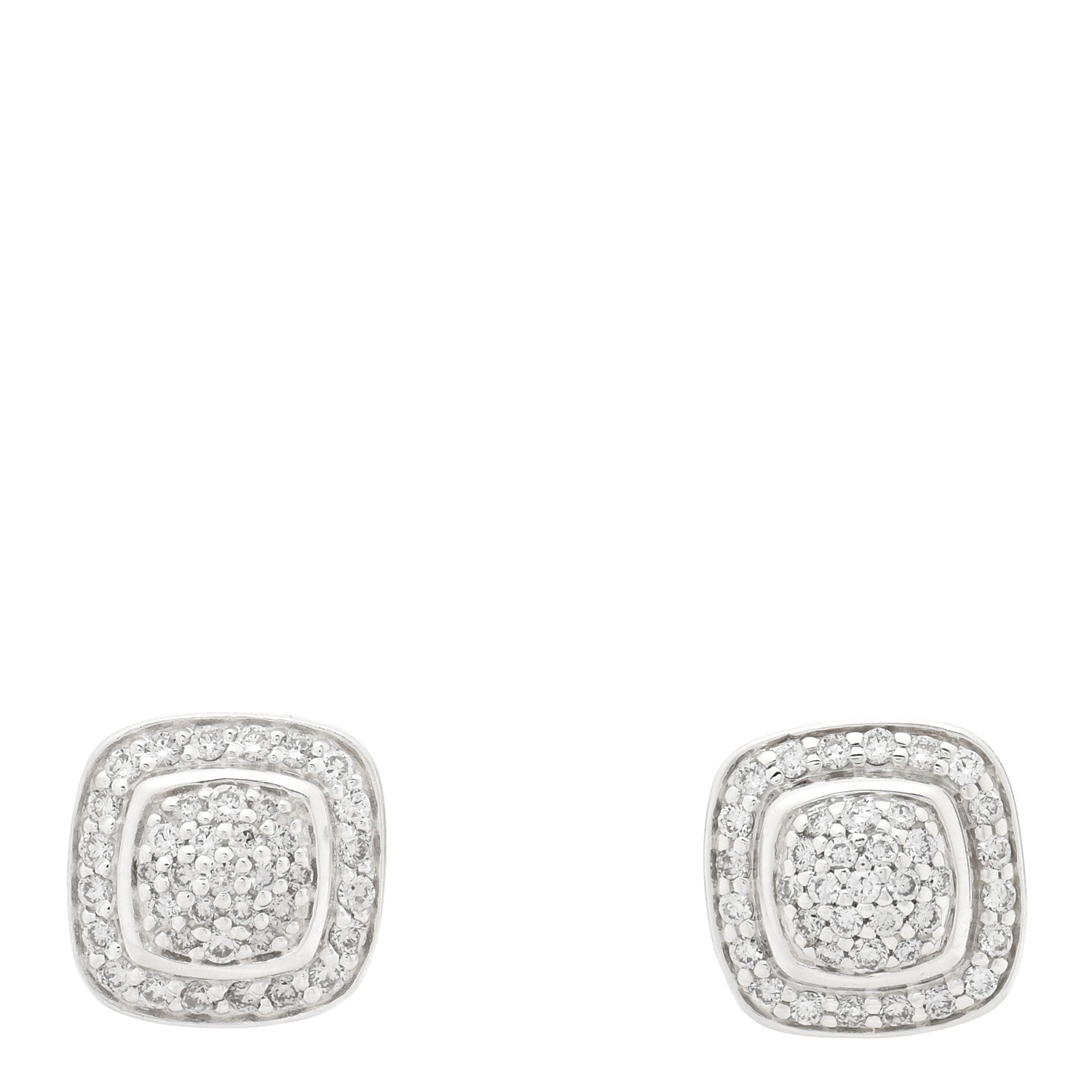 David Yurman Sterling Silver Diamond 5mm Pave Albion Earrings 1 of 4