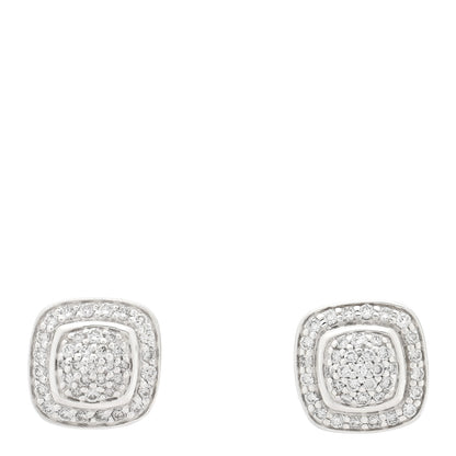 David Yurman Sterling Silver Diamond 5mm Pave Albion Earrings 1 of 4