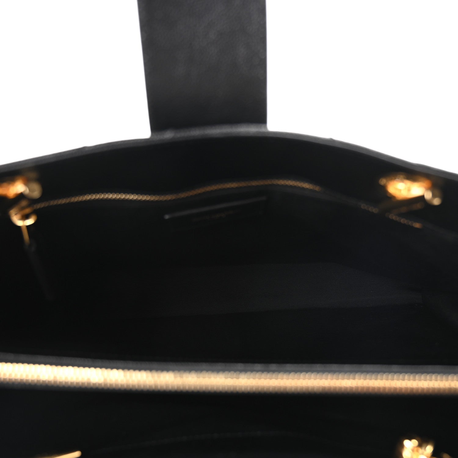 Saint Laurent Grain De Poudre Matelasse Chevron Monogram Shopping Bag Black 5 of 10