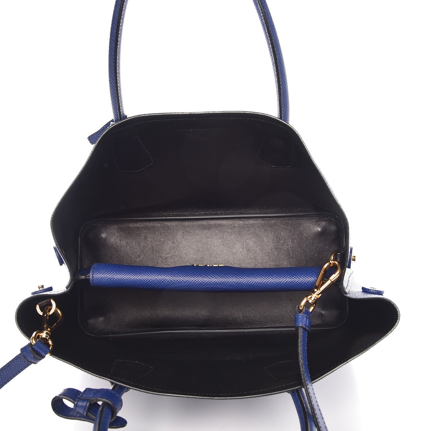 Saffiano Cuir Medium Double Bag Bleuette