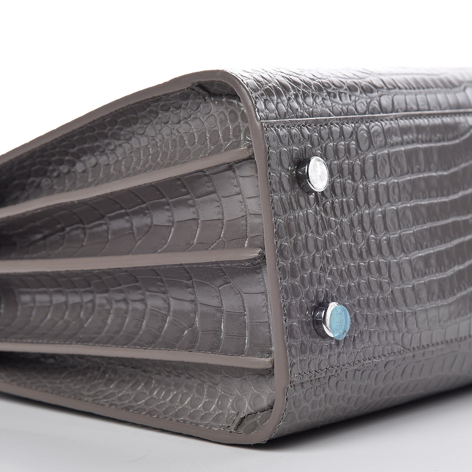 Saint Laurent Calfskin Crocodile Embossed Baby Sac De Jour Fog 5 of 9