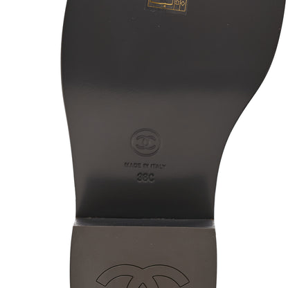 Chanel Calfskin CC Platform Loafers 38 Grey 6 of 8