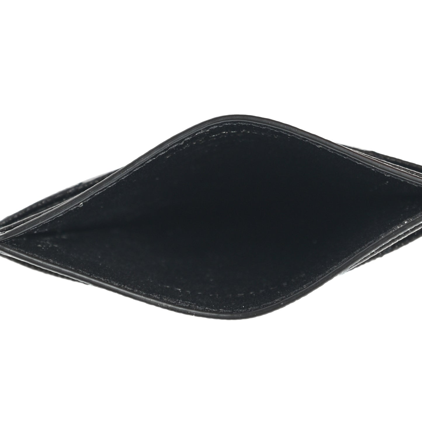 Grain De Poudre Matelasse Chevron Monogram Credit Card Case Black