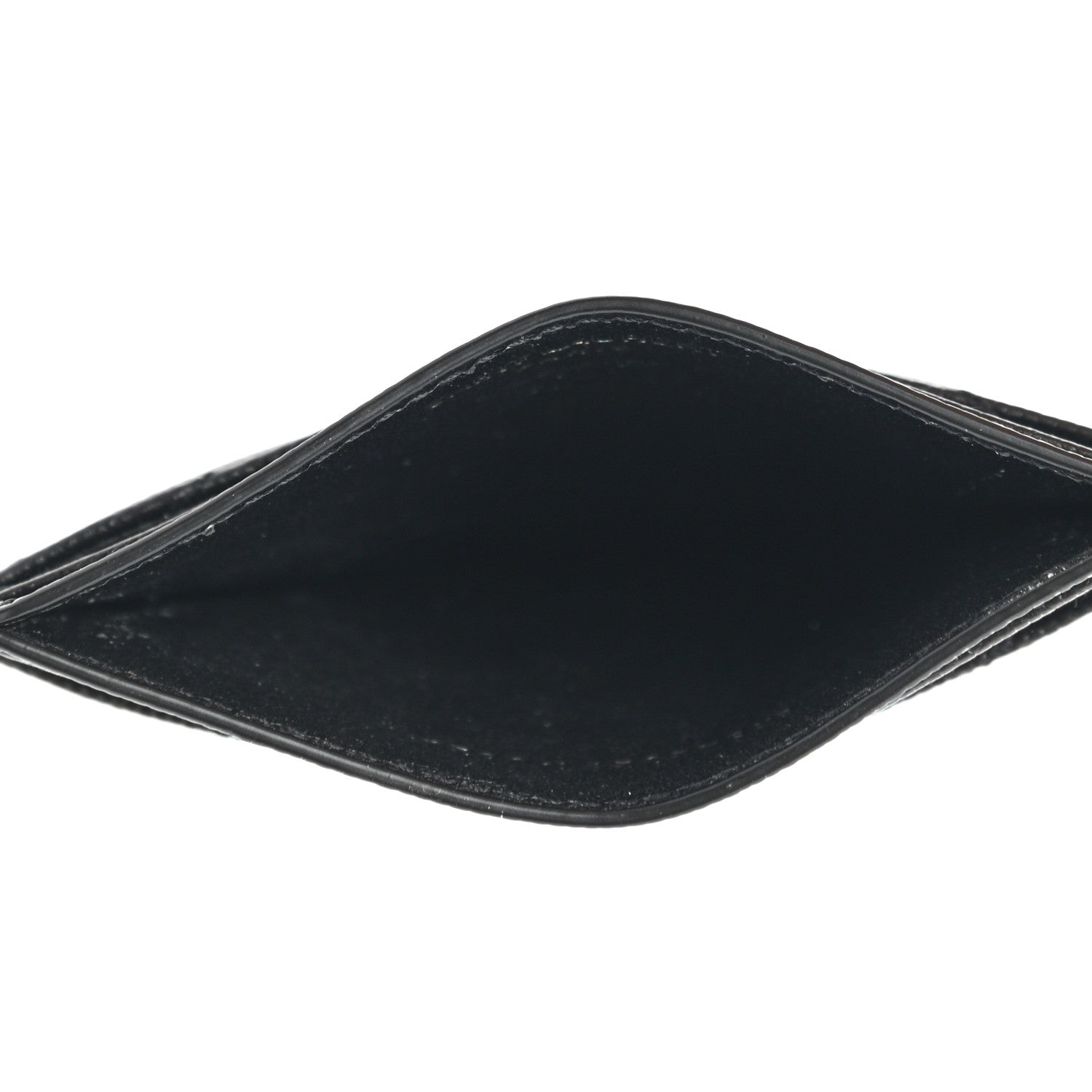 Saint Laurent Grain De Poudre Matelasse Chevron Monogram Credit Card Case Black 5 of 7