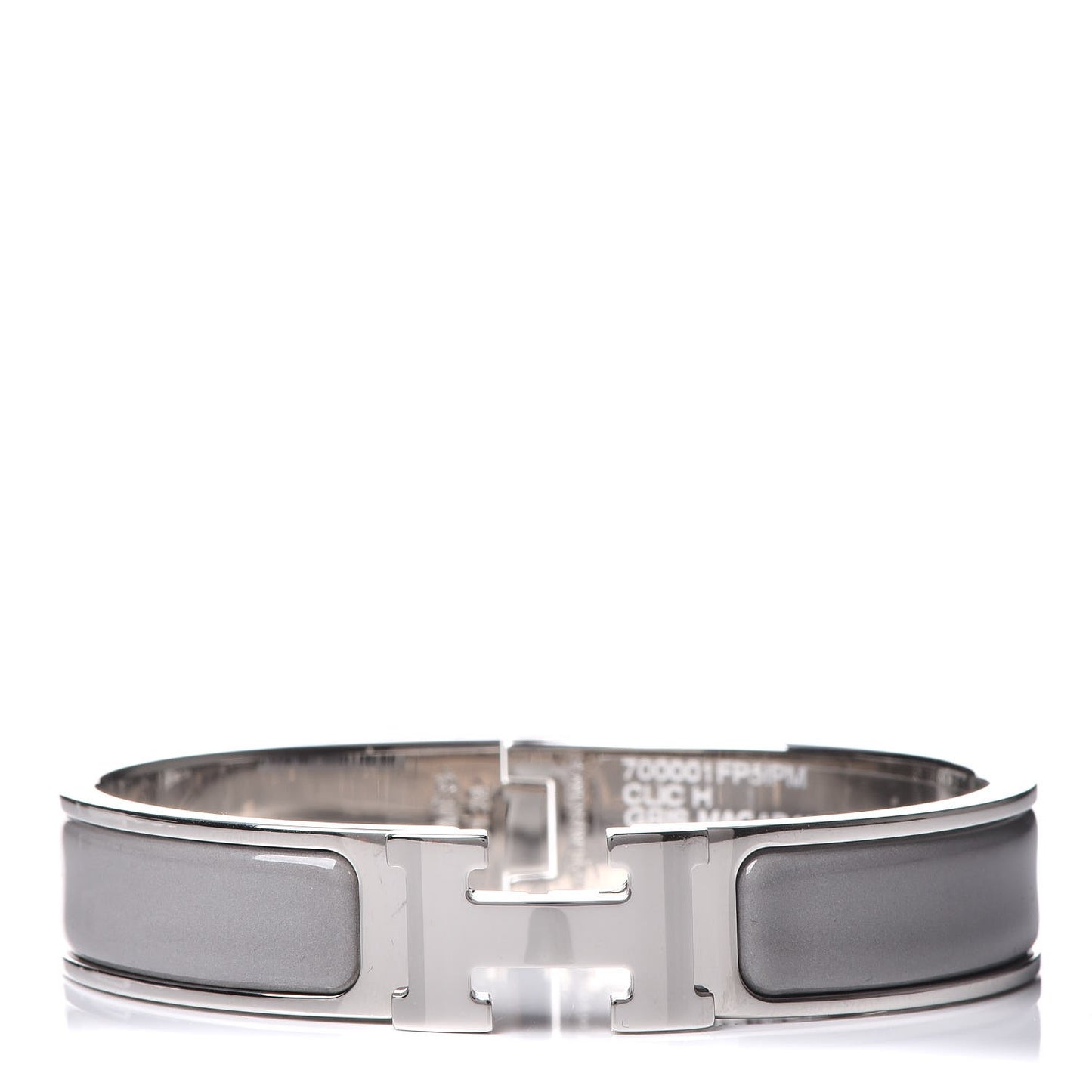 Enamel Narrow Clic Clac H Bracelet PM Gris Macadam