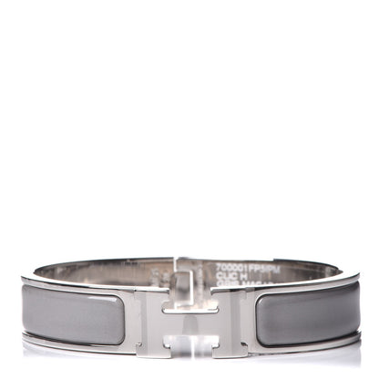 Hermes Enamel Narrow Clic Clac H Bracelet PM Gris Macadam 1 of 5