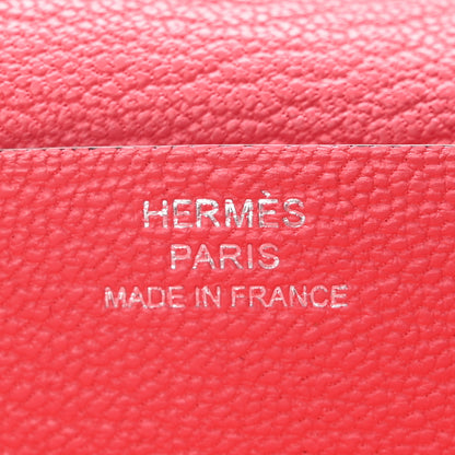 Hermes Chevre Mysore Bearn Gusset Wallet Rose Lipstick 6 of 12