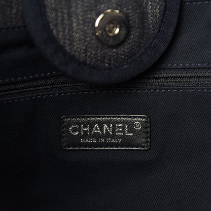 Chanel Denim Medium Deauville Tote Dark Blue 8 of 10