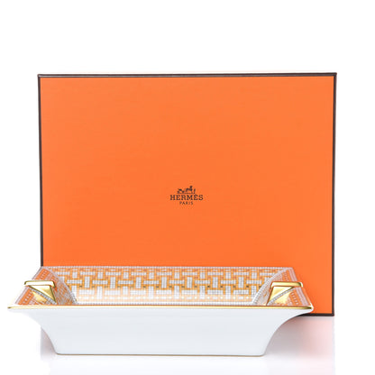 Hermes Porcelain Mosaique Au 24 Gold Ashtray 5 of 5