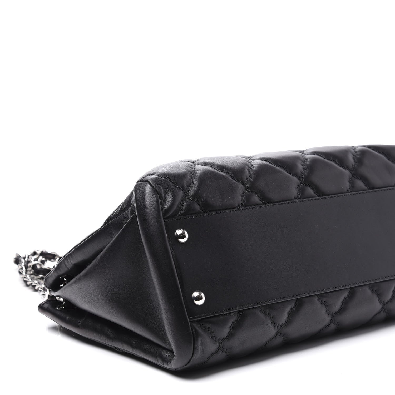 Chanel Calfskin Double Stitch Large Hamptons Flap Bag Black 7 of 10