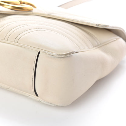 Gucci Calfskin Matelasse Medium GG Marmont Shoulder Bag White 11 of 19