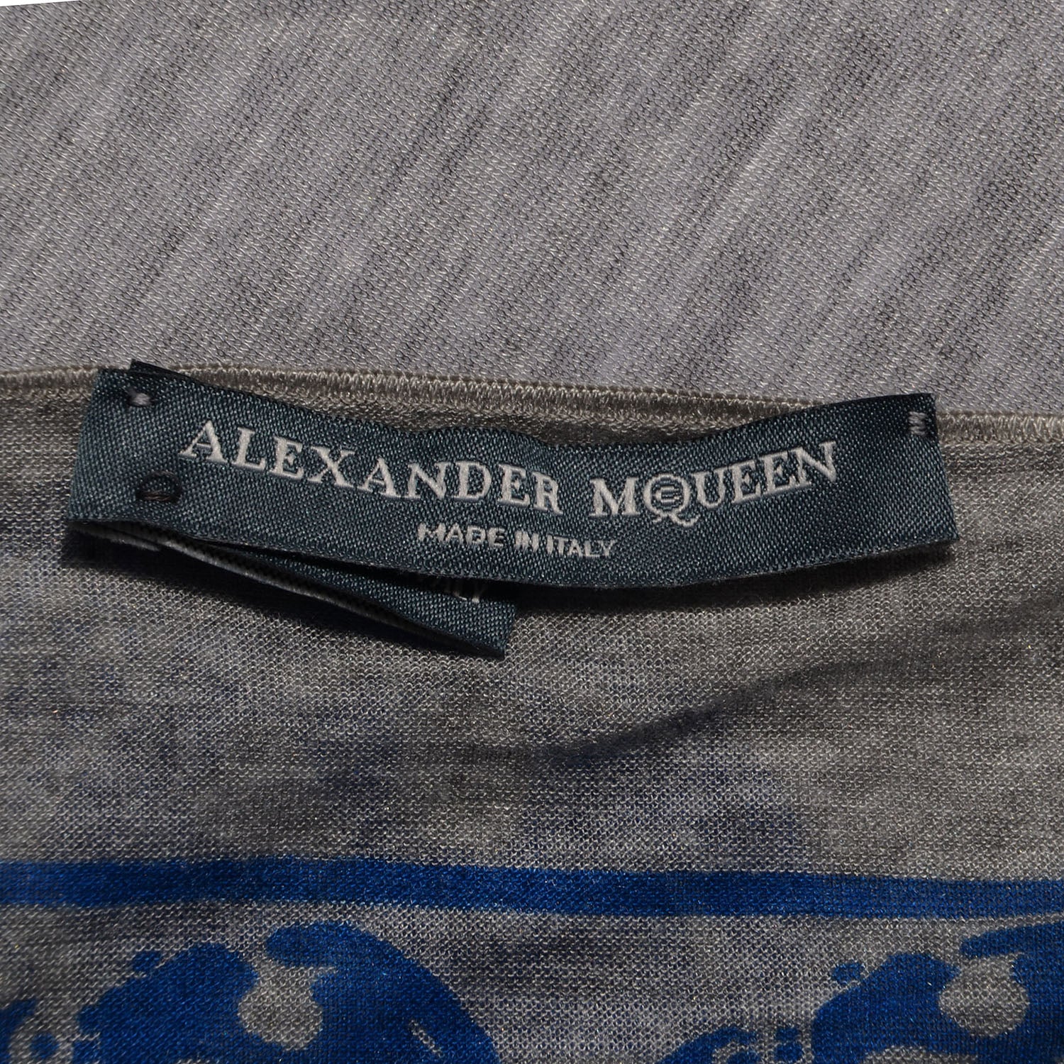 Alexander McQueen Modal Skull Scarf Grey Blue 5 of 7