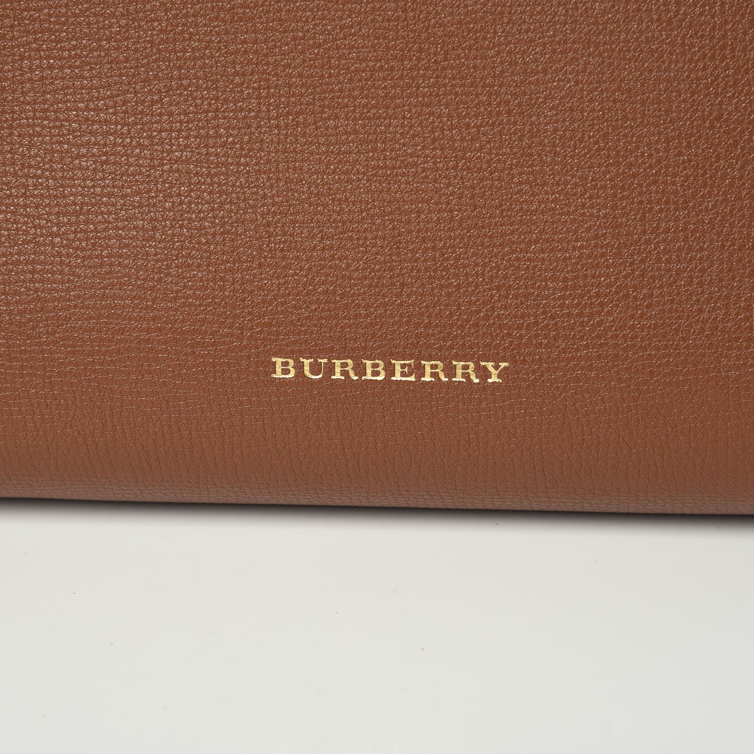 Burberry Grainy Calfskin House Check Medium Banner Tote Tan 8 of 11