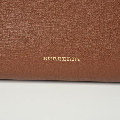 Burberry Grainy Calfskin House Check Medium Banner Tote Tan 8 of 11