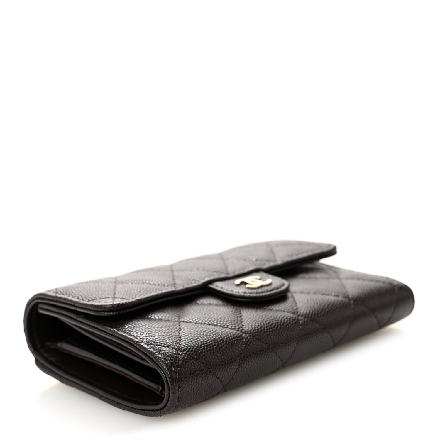 Chanel Caviar Quilted Medium Flap Wallet Dark Purple 4 of 8