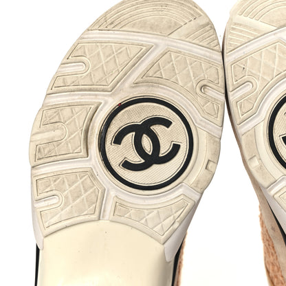 Chanel Suede Tweed Felt CC Sneakers 41 Beige 7 of 15
