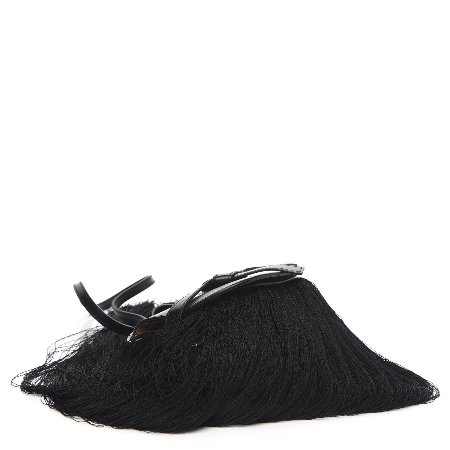 Loewe Calfskin Mini Fringe Gate Crossbody Bag Black 5 of 11