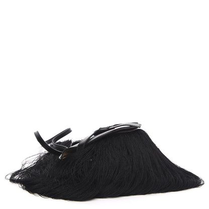 Loewe Calfskin Mini Fringe Gate Crossbody Bag Black 5 of 11