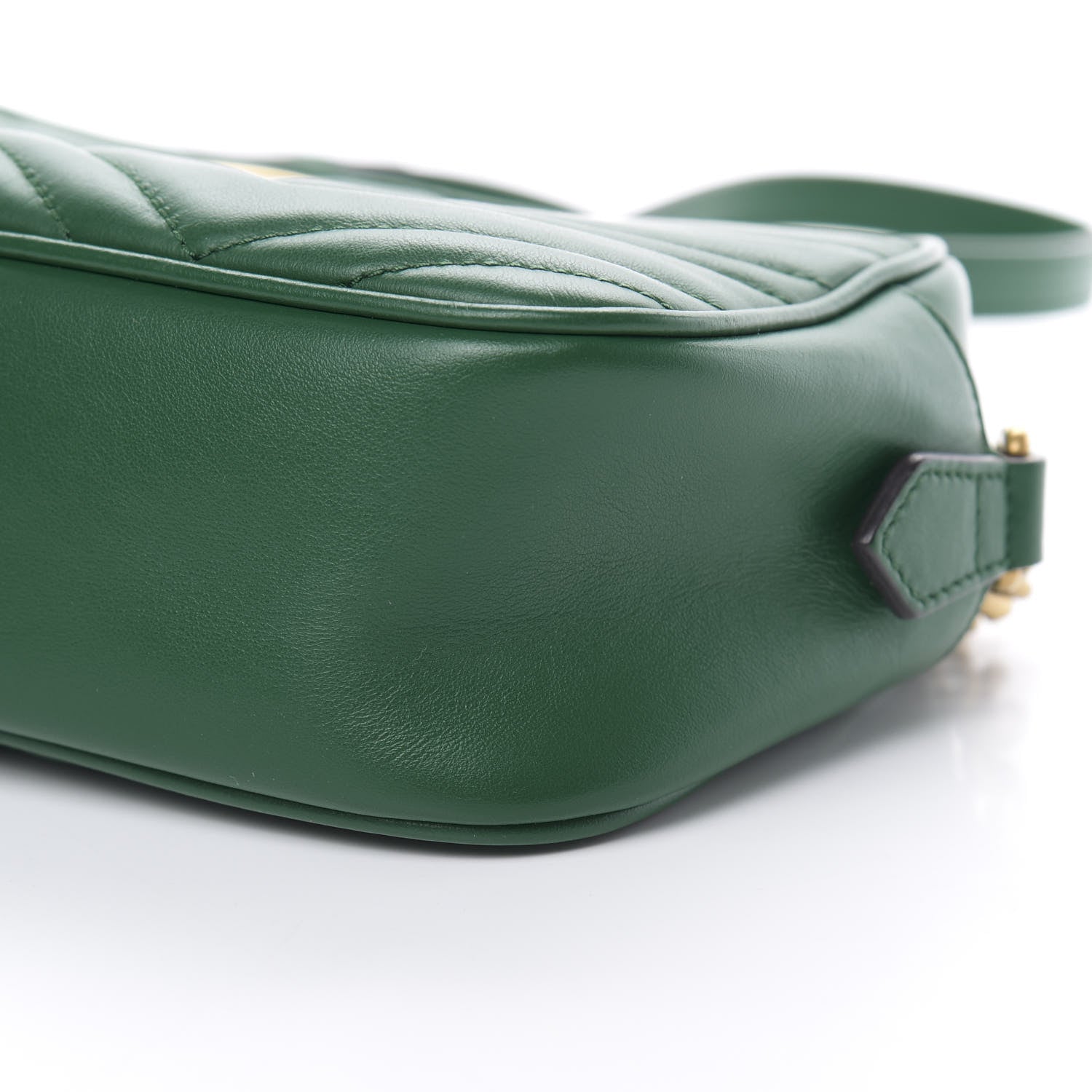 Gucci Calfskin Matelasse Small GG Marmont Chain Shoulder Bag Emerald Green 10 of 14