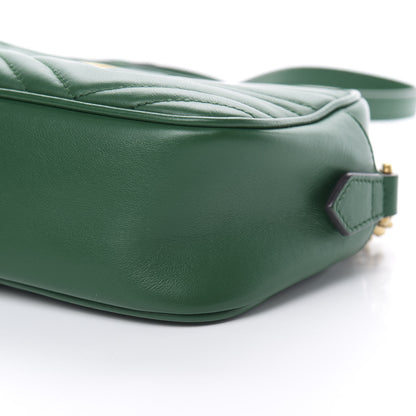 Gucci Calfskin Matelasse Small GG Marmont Chain Shoulder Bag Emerald Green 10 of 14