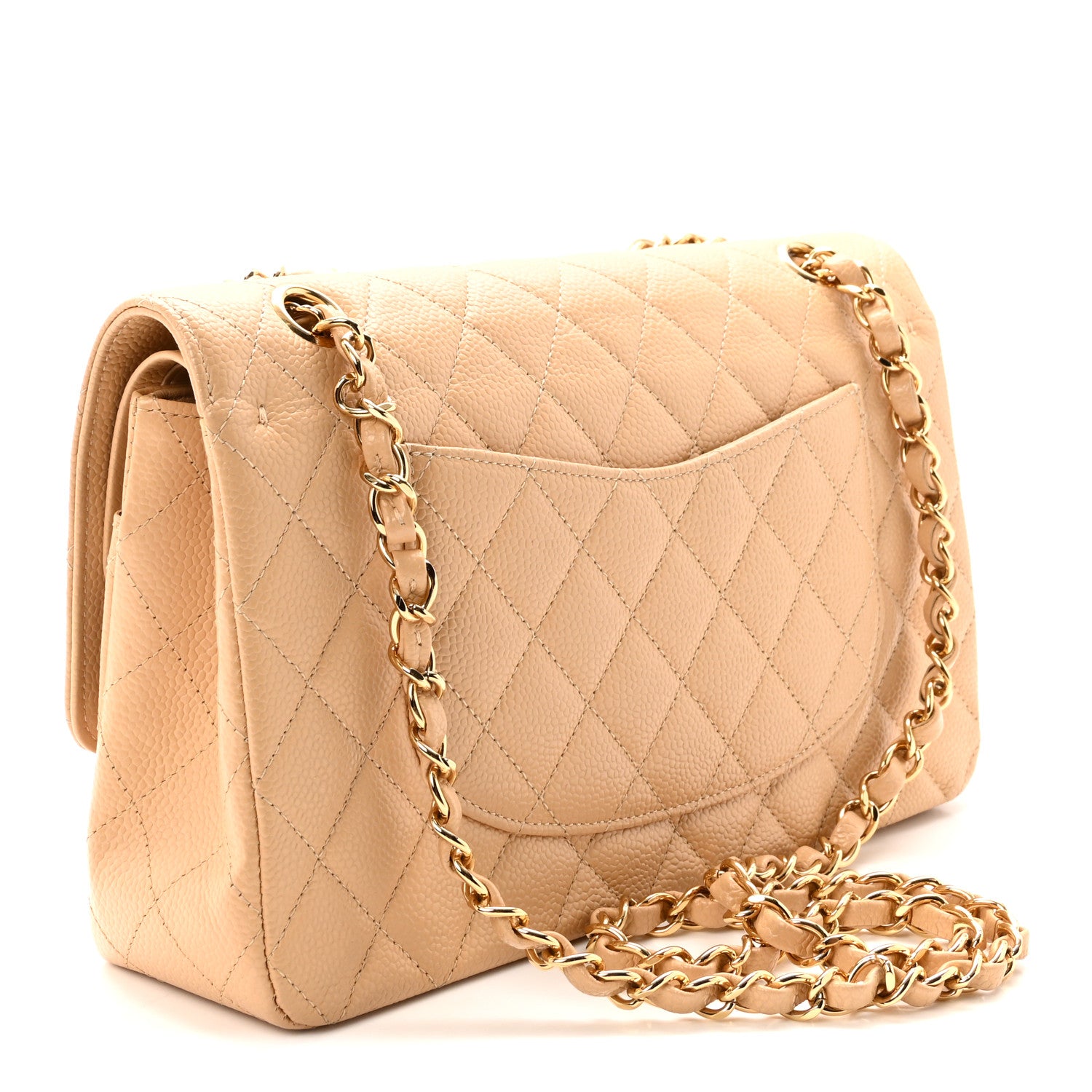 Chanel Caviar Quilted Medium Double Flap Beige 3 of 10