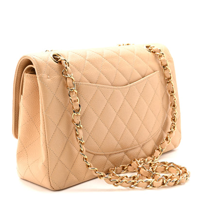 Chanel Caviar Quilted Medium Double Flap Beige 3 of 10
