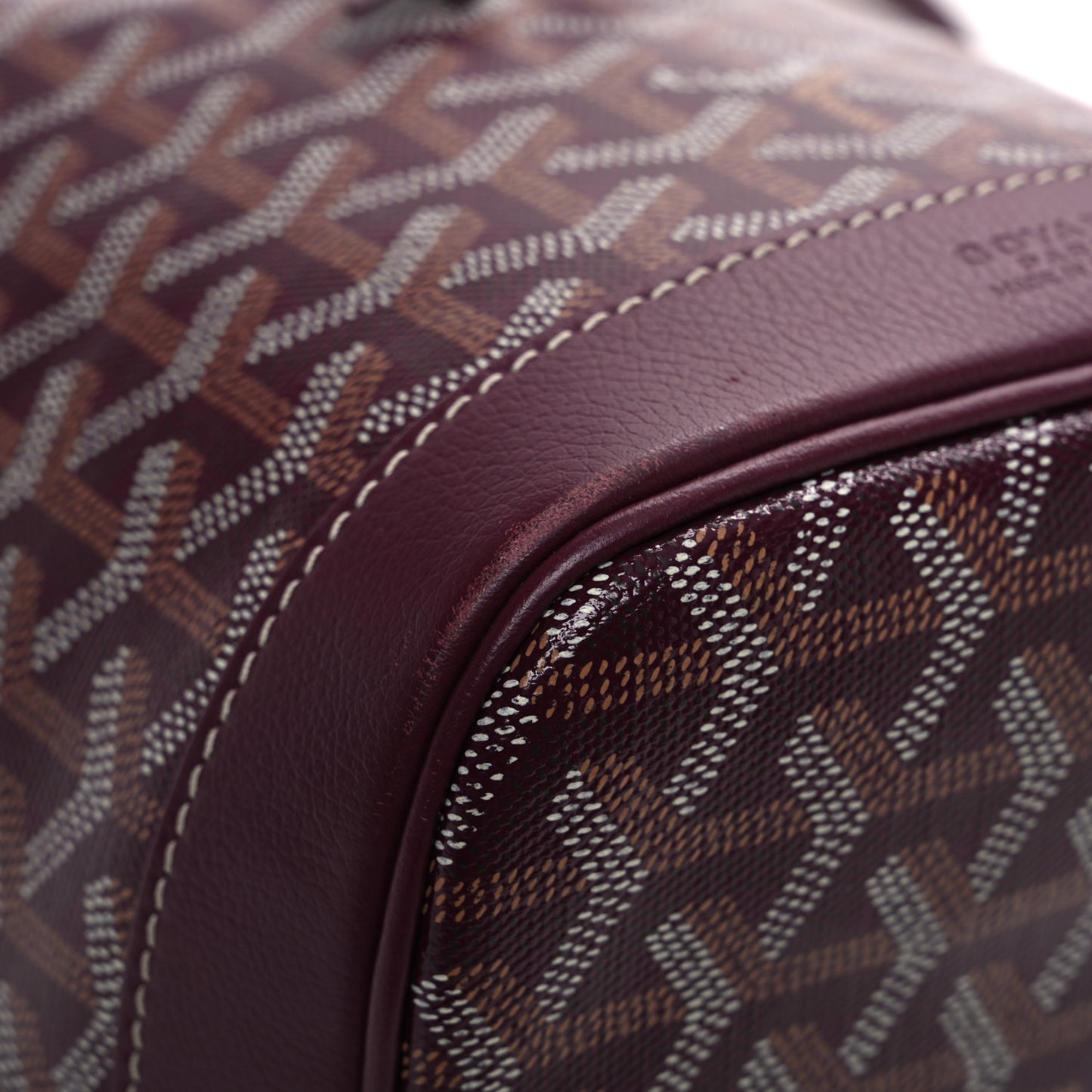 Goyardine Petit Flot Bucket Bag PM Burgundy