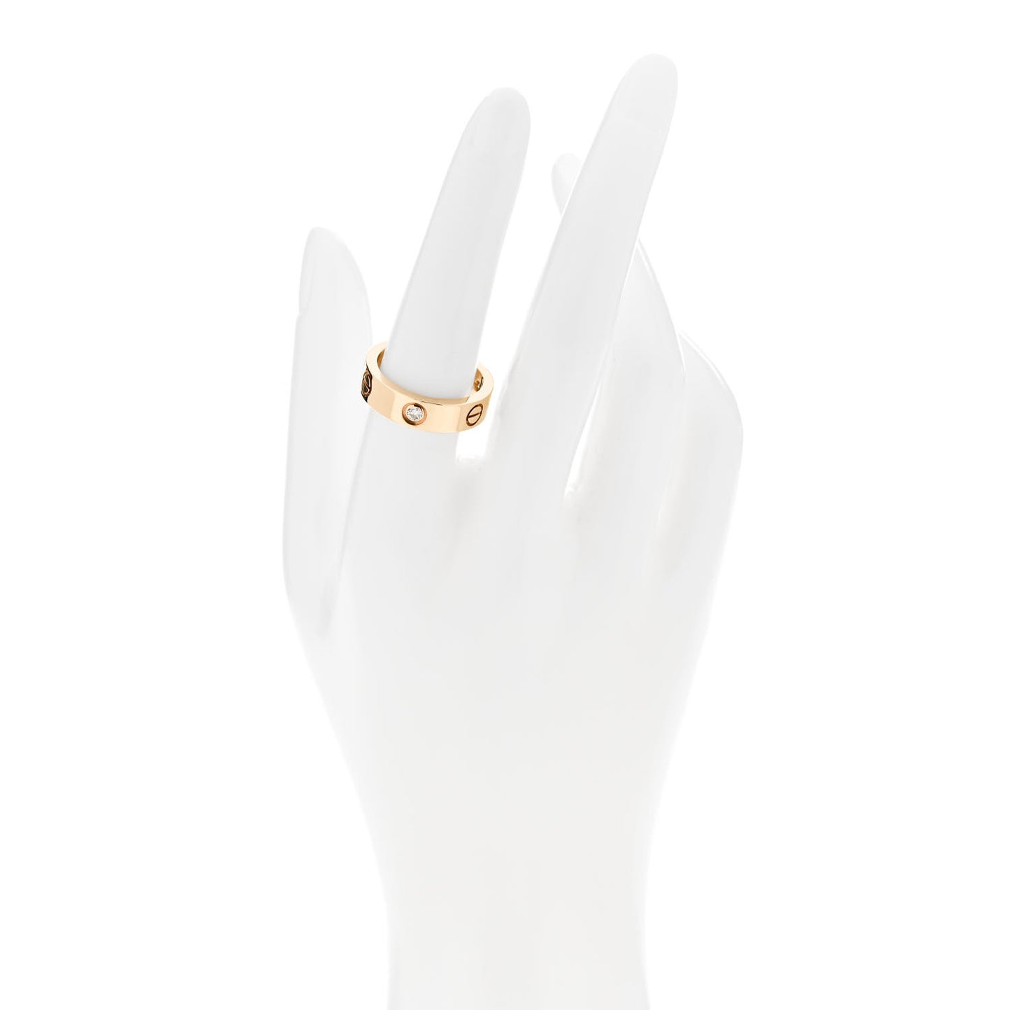 18K Yellow Gold 3 Diamond 5.5mm LOVE Ring 56 7.5