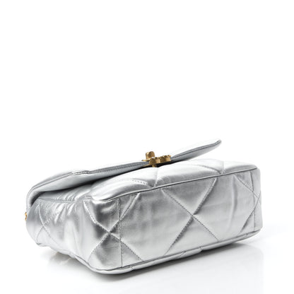 Chanel Metallic Lambskin Quilted Medium Chanel 19 Flap Silver 4 of 10