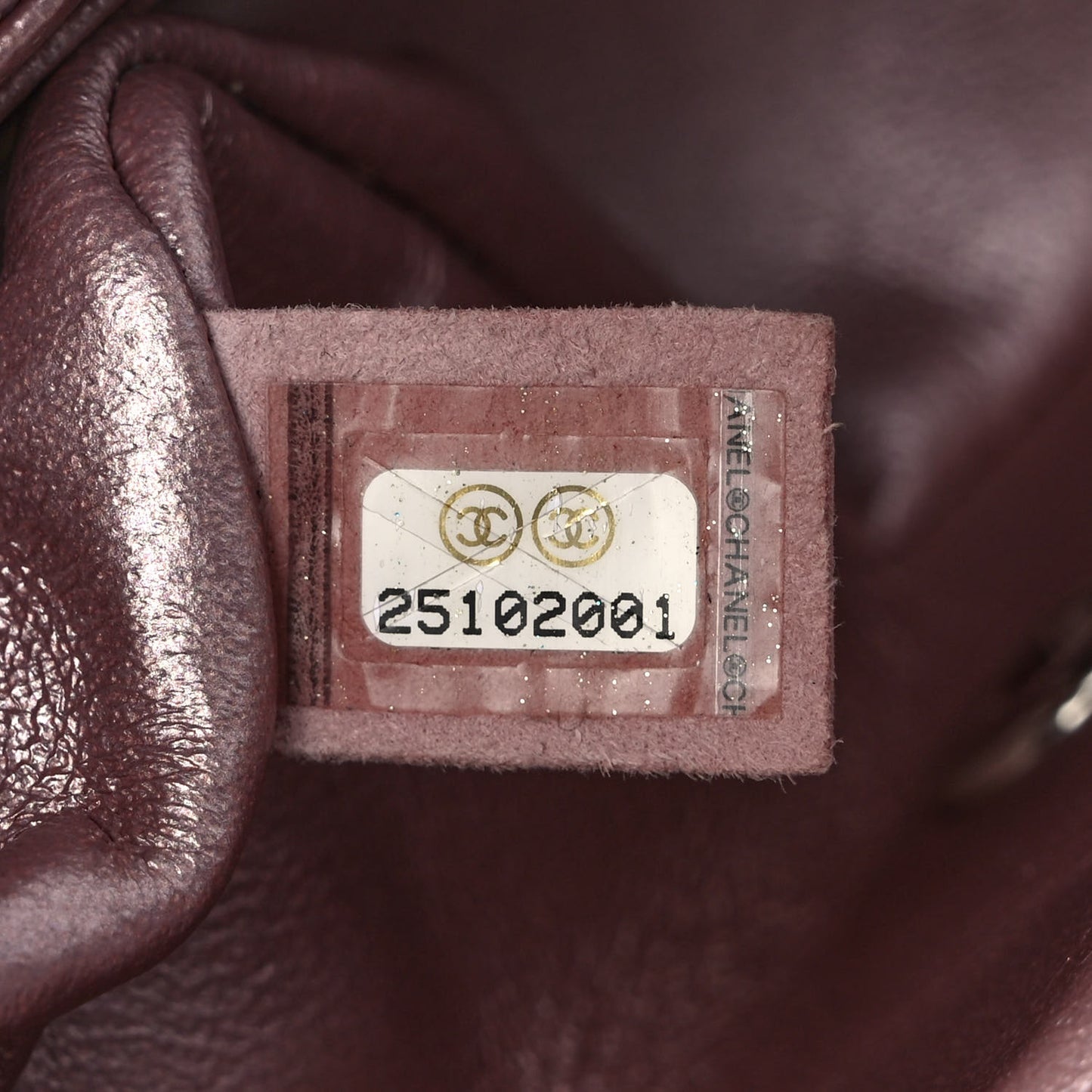 Metallic Calfskin Quilted Mini Rectangular Flap Pink