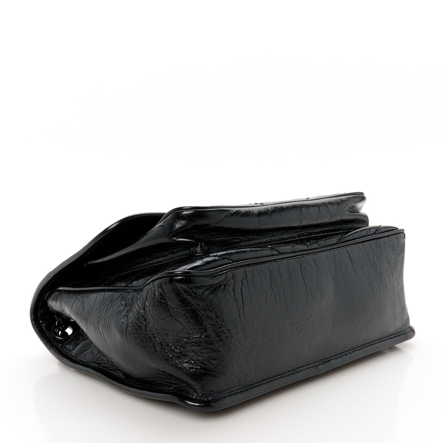 Saint Laurent Crinkled Calfskin Matelasse Monogram Medium Niki Chain Satchel Black 4 of 10