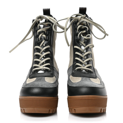 Louis Vuitton Suede Calfskin Monogram Platform Desert Boots 37 Dark Gray 2 of 6
